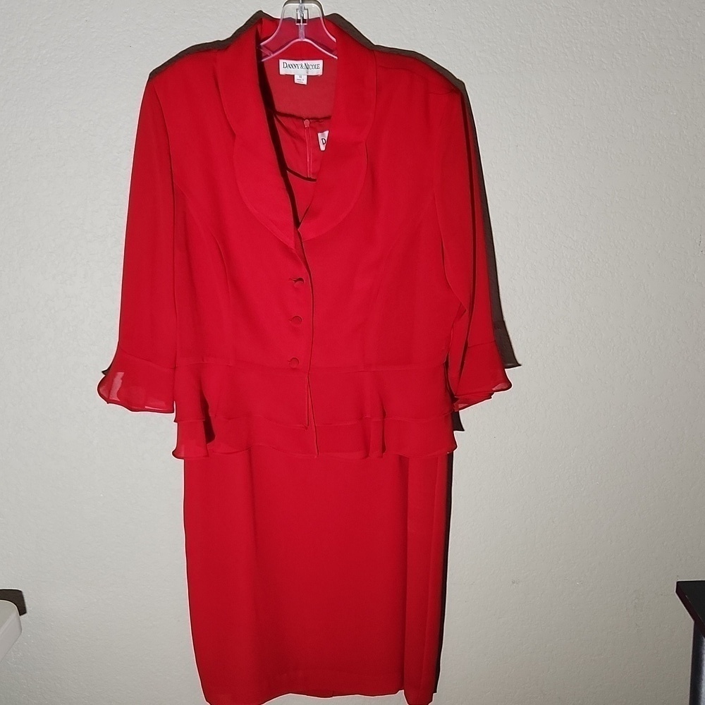 Danny & Nicole Sheer Jacket Womens size 16 dress and coat sleeveless dress